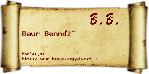 Baur Bennó névjegykártya